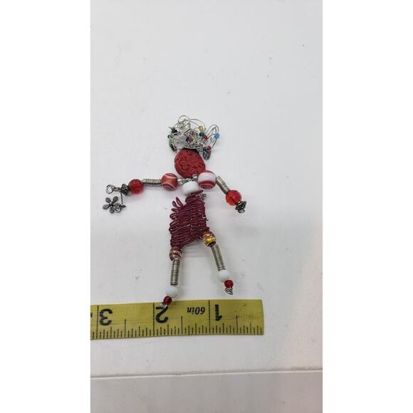 Vintage Figural Stick Pin Artisan Beads Wild Hair Moonbabies Person Girl Boy - Picture 7 of 8